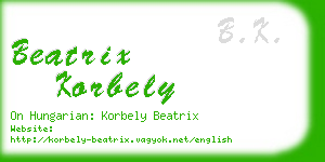 beatrix korbely business card